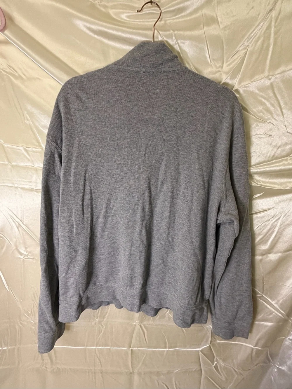 Polo Ralph Lauren Estate Rib Full Zip Jacket Men XL Gray Pony Mock Neck
